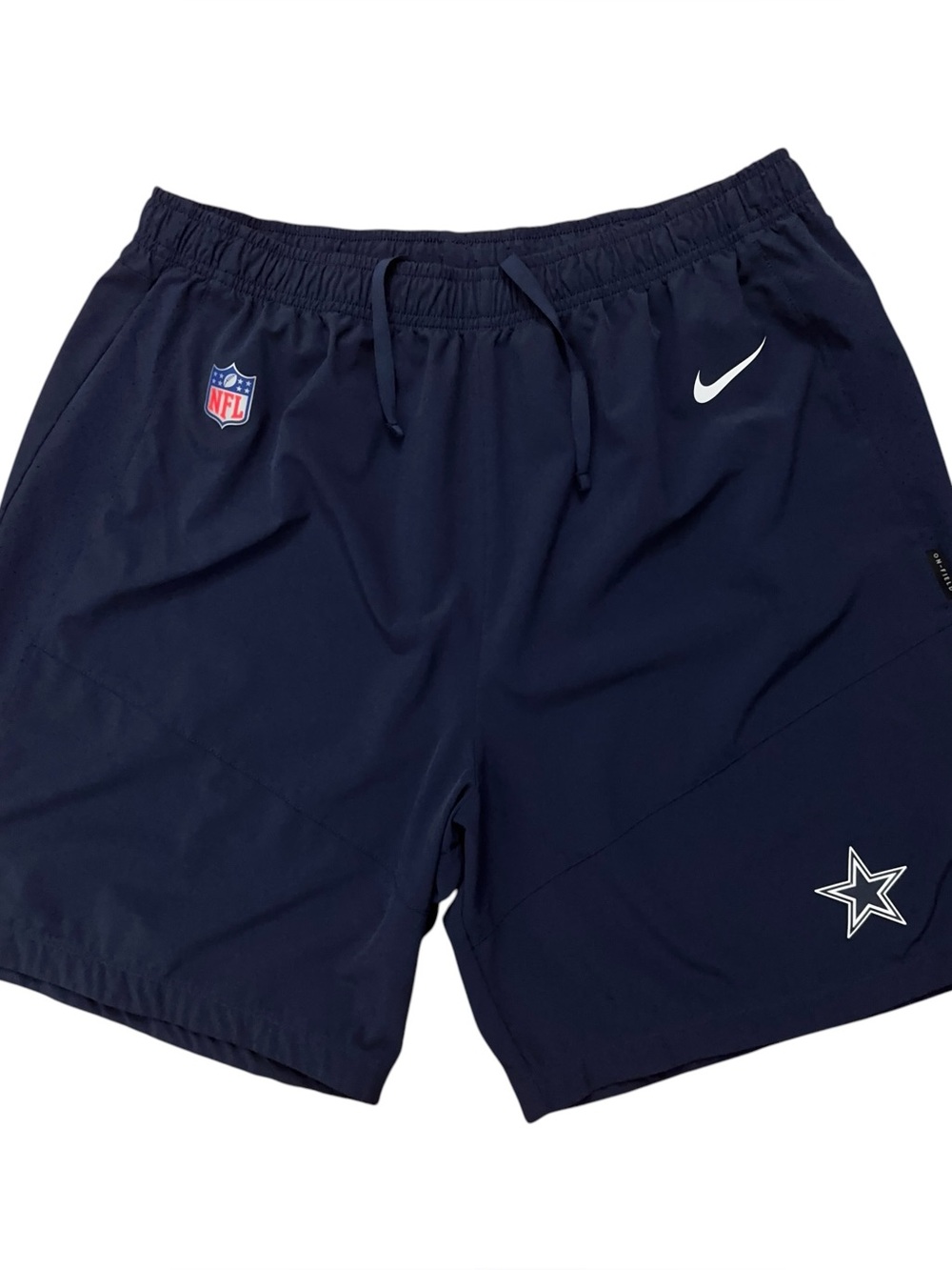 Nike Training Shorts Mens Size L NFL Dallas Cowboys Drawstring Performance Blue